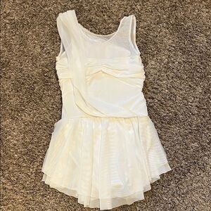Elegant White Kids Dance Costume
